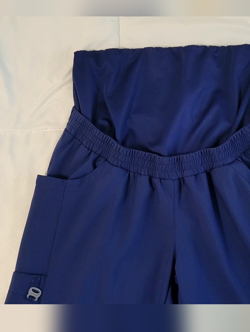 WonderWink Navy Maternity Jogger Pants with Support Panel - Picture 9 of 16